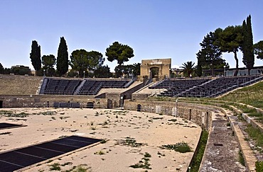 Amphitheatre, Augustan era 63 BC - 14 AD, Lucera, Puglia, Apulia, Italy, Europe