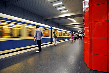 Metro station Gieselastrasse, Schwabing, Munich, Bavaria, Germany, Europe