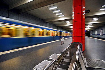 Metro station Gieselastrasse, Schwabing, Munich, Bavaria, Germany, Europe