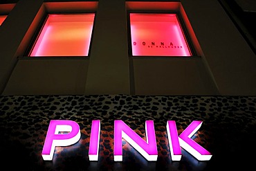 PINK, signage, Theatinerstrasse, Munich, Bavaria, Germany, Europe