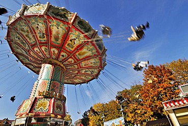 Chair-o-planes or swing carousel, Auer Dult fair, Munich, Bavaria, Germany, Europe