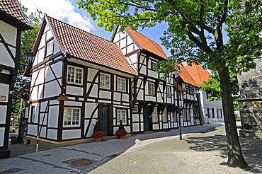 Half-timbered houses, historic old town, Werne, Kreis Unna district, North Rhine-Westphalia, Germany, Europe