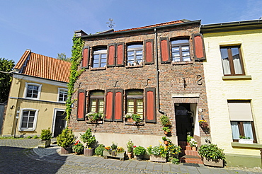 Brick house, historiccentre, historic city centre, Linn, Krefeld, North Rhine-Westphalia, Germany, Europe