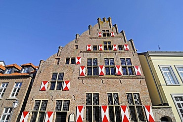 Beguinage, brick building, historic building, Kalkar, Lower Rhine, North Rhine-Westphalia, Germany, Europe