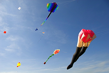 Large kites in the sky, characters, International Kite Festival, Bristol, England, United Kingdom, Europe