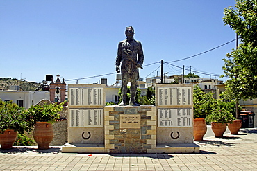 Monument to the freedom fighters and dead of the Second World War in the center of Anogia, Crete, Greece, Europe