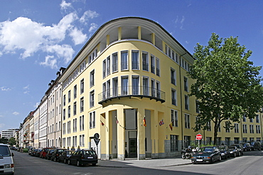 Hotel building near Gaertnerplatz square, Giesing, Munich, Germany, Europe