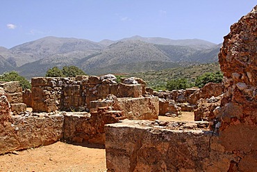 Malia Palace, archaeological excavation site, Minoan palace, Heraklion, Crete, Greece, Europe