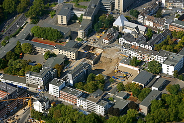 Aerial photo, former Historical City Archive, subway construction site, Altstadt Sued district, Cologne, North Rhine-Westphalia, Germany, Europe