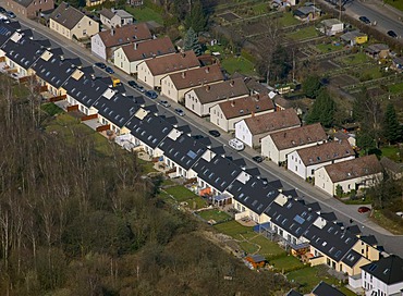 Aerial photo, Tremonia residential estate, townhouses, Dortmund, Ruhr area, North Rhine-Westphalia, Germany, Europe