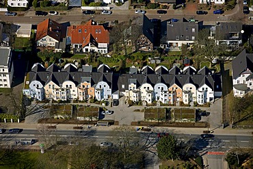 Aerial photo, residential development on Frankenstrasse, a street in Essen, Ruhr area, North Rhine-Westphalia, Germany, Europe