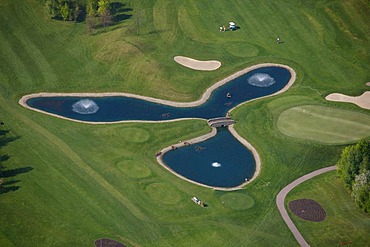 Aerial photo, Froendenberg, golf course, recreation park, Ruhrgebiet area, North Rhine-Westphalia, Germany, Europe