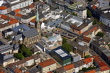 Aerial photo, artist's quarter, Hagen, Emil Schumacher Museum and the Karl Ernst Osthaus Museum between Hochstrasse and Prentzelstrasse, Hagen, Sauerland, North Rhine-Westphalia, Germany, Europe