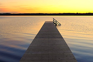 Jetty, Lake Starnberg, Five Lakes District, Upper Bavaria, Bavaria, Germany, Europe