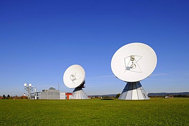 Earth station, parabolic aerials, Raisting, Bavaria, Germany, Europe