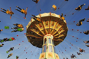 Stuttgart Wellenflug, chairoplane, Cannstatter Volksfest beer festival, Stuttgart, Baden-Wuerttemberg, Germany, Europe