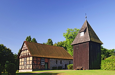 Church of St. Magdalene in Undeloh, Lueneburg Heath Nature Park, Lower Saxony, Germany, Europe