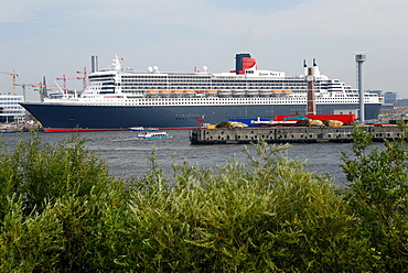 Cruise ship Queen Mary 2 at the Cruise Center in Hamburg, Germany, Europe