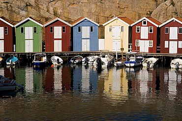 Timber houses in Smoegen on the west coast of Sweden, Scandinavia, Europe