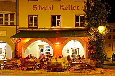 Restaurant Stechlkeller, Frauengasse, Wasserburg upon the river Inn, Upper Bavaria, Germany, Europe