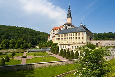 Schloss Weesenstein castle with Baroque garden in Dresden, Saxony, Germany, Europe