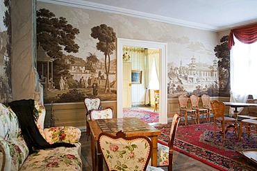 Chinese salon, Weesenstein Castle near Dresden, Saxony, Germany, Europe