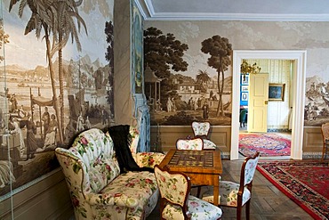 Chinese salon, Weesenstein Castle near Dresden, Saxony, Germany, Europe