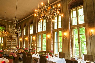 Restaurant, Hotel Villa Sorgenfrei, Radebeul near Dresden, Saxony, Germany, Europe