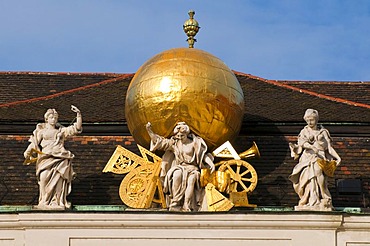 Golden globe, Josefsplatz square, Hofburg Imperial Palace, Vienna, Austria, Europe