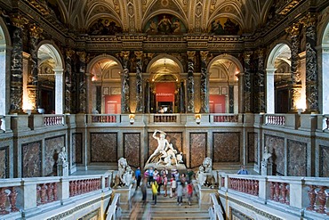 Stairwell, Kunsthistorisches Museum Museum of Arts, Ringstrasse street, Vienna, Austria, Europe