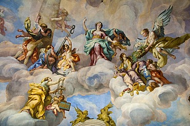 Detail of the cupola fresco by Johann Michael Rottmayr, Karlskirche church, Vienna, Austria, Europe