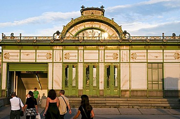 Art Nouveau city railway station Karlsplatz, 1899, by Otto Wagner, Vienna, Austria, Europe