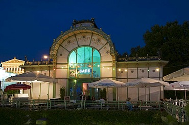 Art Nouveau city railway station Karlsplatz, 1899, by Otto Wagner, Vienna, Austria, Europe