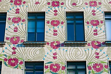 Art Nouveau building in the Wienzeile street, Vienna, Austria, Europe