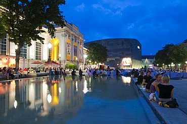 Museum Quarter at dusk, Vienna, Austria, Europe