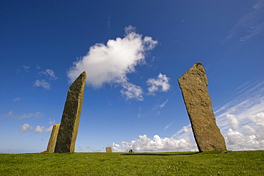 Neolithic ritual place, The Standing Stones of Stennes, Stromness, Orkney Islands, Scotland, United Kingdom, Europe