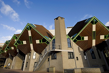 Paalwoningen, pole dwellings, Helmond, North Brabant, Holland, Netherlands, Europe, PublicGround