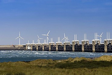 Storm surge barrier, Delta Works, Zeeland, Holland, Netherlands, Europe