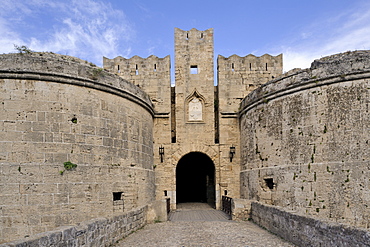 Amboise gate at the outer city wall, Rhodes Town, Rhodes, Greece, Europe