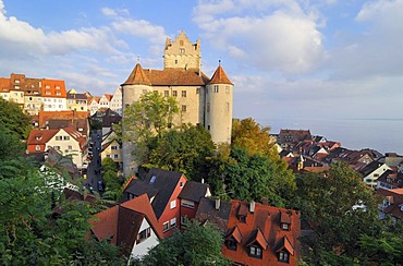 View of the Old Castle and town of Meersburg, Lake Constance, Baden-Wuerttemberg, Germany, Europe