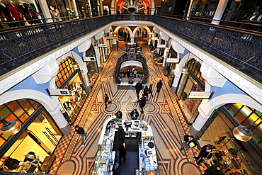 Arcades, boutiques, QVB, Queen Victoria Building, shopping centre, Sydney, New South Wales, Australia