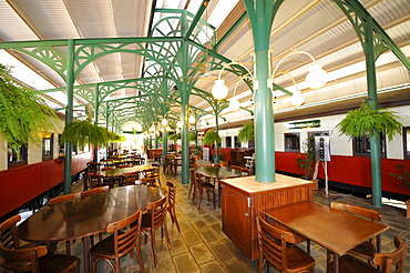 Interior shot, Kuranda Scenic Railway, historic station, Freshwater Station, Cairns, Queensland, Australia