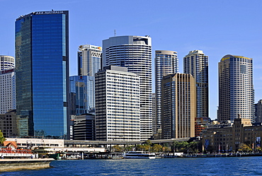 View of Sydney Cove, Circular Quay, port, skyline of Sydney, Central Business District, Sydney, New South Wales, Australia