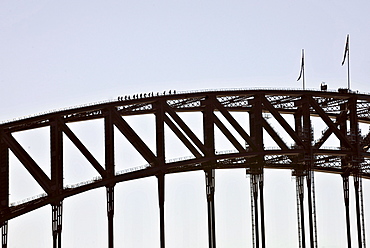 Tourists taking the Sydney Harbor Bridge Climb Tour, Sydney, New South Wales, Australia