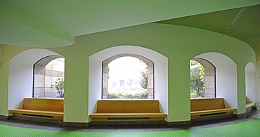 Interior, rear foyer, rotunda, New State Gallery, Stuttgart, Baden-Wuerttemberg, Germany, Europe