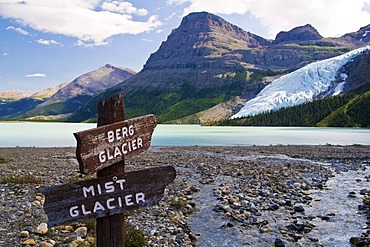 View of the Berg Lake and Berg glacier, Rocky Mountains, Mount Robson National Park, British Columbia, Canada