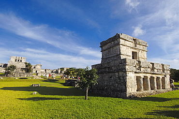 Temple of frescoes, Mayan ruins of Tulum, 1200-1524, Tulum, Quintana Roo state, Mayan Riviera, Yucatan Peninsula, Mexico