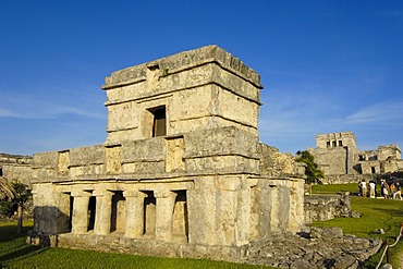 The castle, El Castillo, Mayan ruins of Tulum, 1200-1524, Tulum, Quintana Roo state, Mayan Riviera, Yucatan Peninsula, Mexico