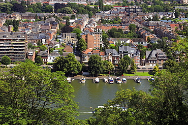 Namur and Meuse river, view from the citadel, Belgium, Europe