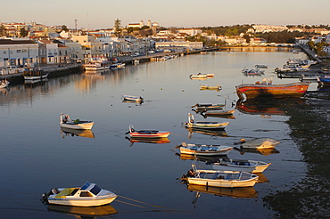 Gilao river, fishing boats, Tavira, Algarve, Portugal, Europe